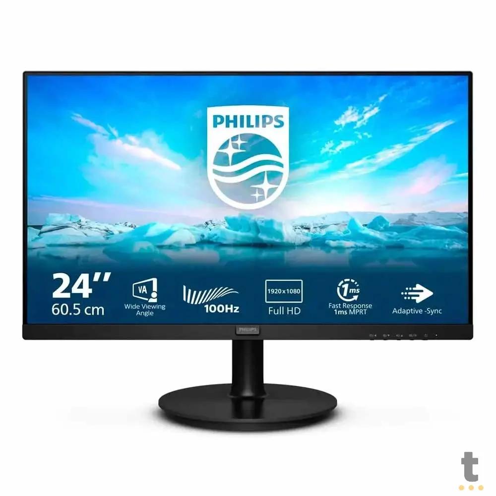 Monitor Led 23.8 Pols Philips Hdmi Vga 100Hz 1Ms C/ Som Integrado - 241V8LAB Truedata